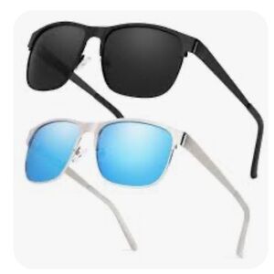 Stylish Black Sunglasses and blue glasses 2 pack